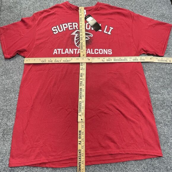 Atlanta Falcons Shirt Mens XL Red Majestic NFL Super Bowl LI 51 Destination New - Picture 7 of 13